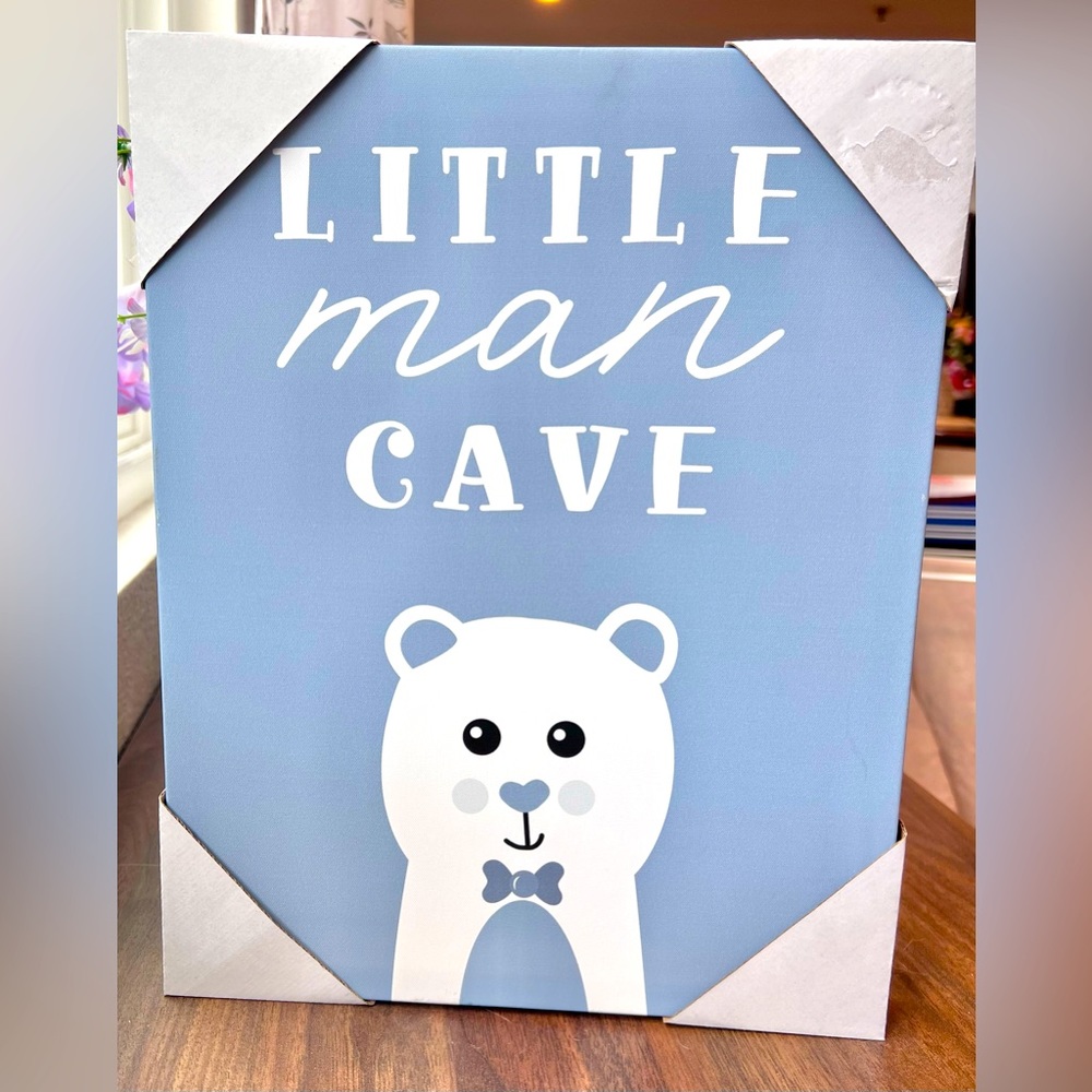 Little Man Cave Boy’s Room Decor Wall Art 11x14 NWT